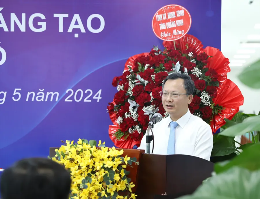 Đồng chí Cao Tường Huy, Phó Bí thư Tỉnh ủy, Chủ tịch UBND tỉnh, phát biểu tại buổi lễ.